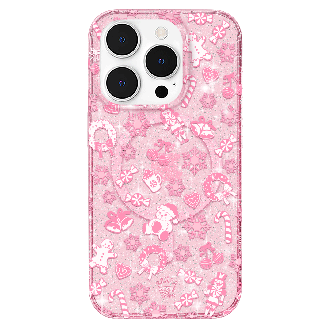 Pink Christmas Glitter iPhone Case