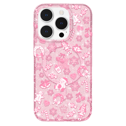 Pink Christmas Glitter iPhone Case