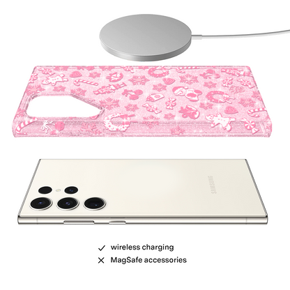 Pink Christmas Glitter Samsung Case