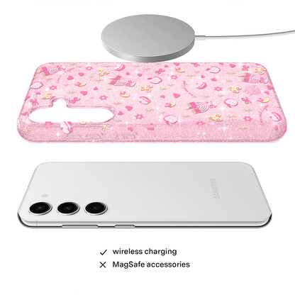 Pink Hanukkah Glitter Samsung Case
