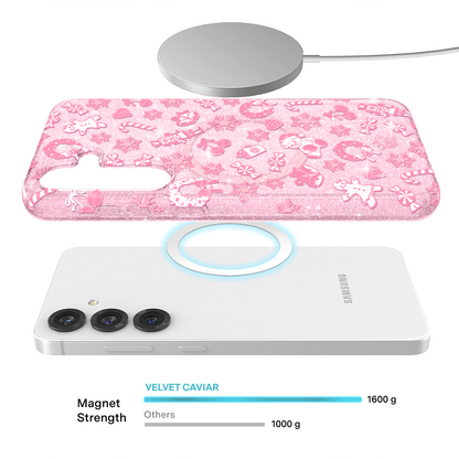Pink Christmas Glitter Samsung Case