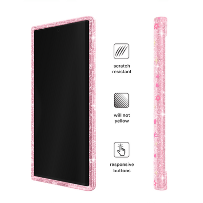 Pink Hanukkah Glitter Samsung Case