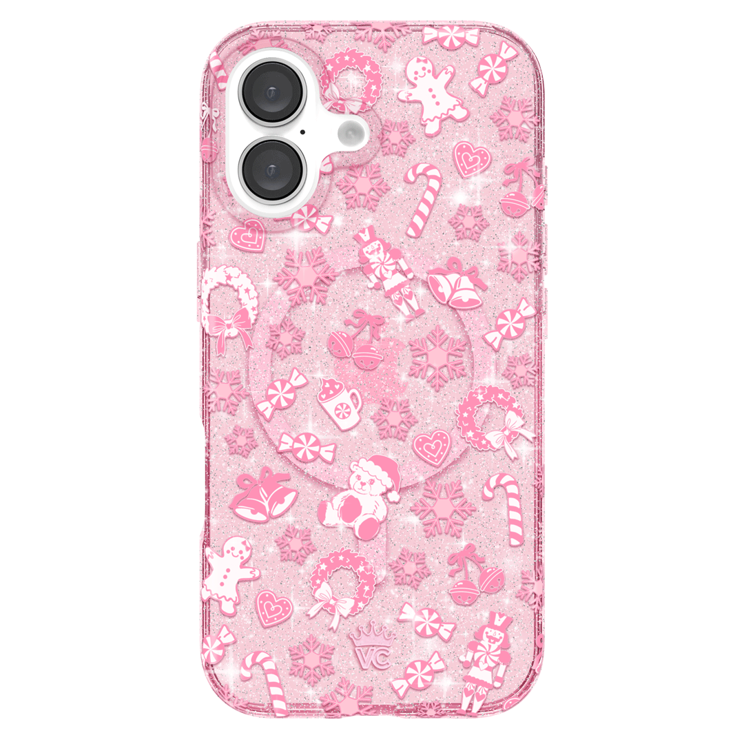 Pink Christmas Glitter iPhone Case