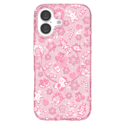 Pink Christmas Glitter iPhone Case
