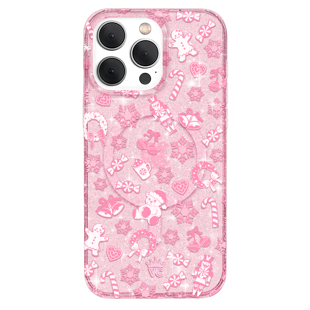 Pink Christmas Glitter iPhone Case
