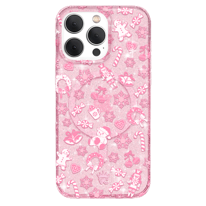 Pink Christmas Glitter iPhone Case