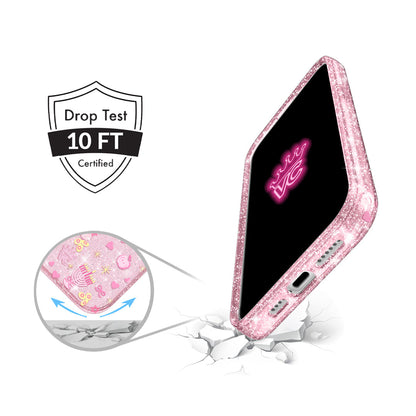 Pink Hanukkah Glitter iPhone Case