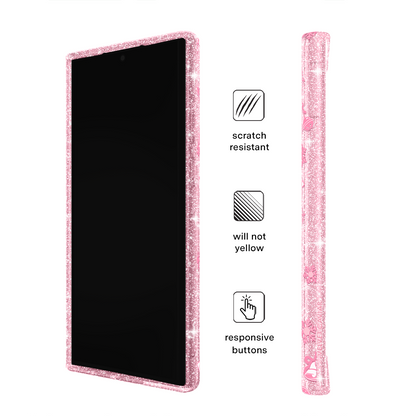 Pink Christmas Glitter Samsung Case