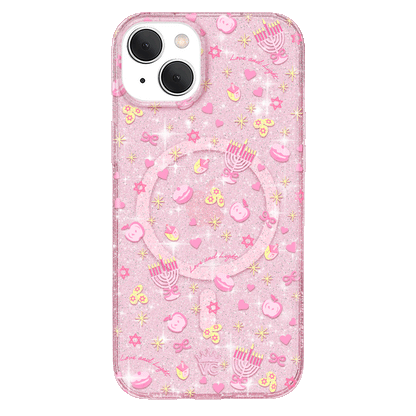 Pink Hanukkah Glitter iPhone Case