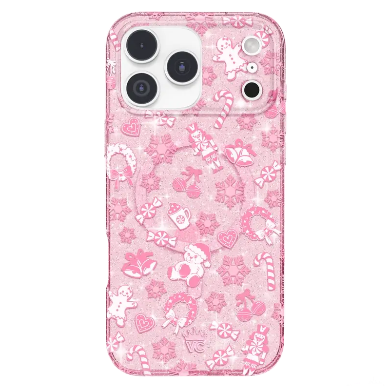Pink Christmas Glitter iPhone Case