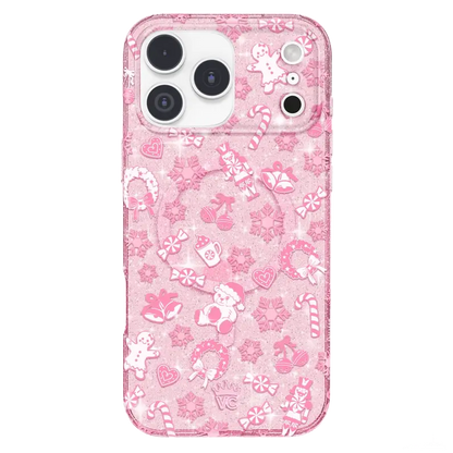 Pink Christmas Glitter iPhone Case