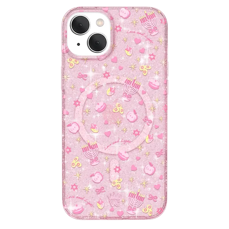 Pink Hanukkah Glitter iPhone Case