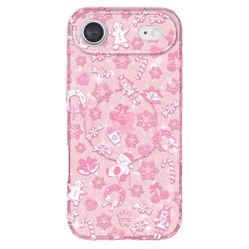Pink Christmas Glitter iPhone Case