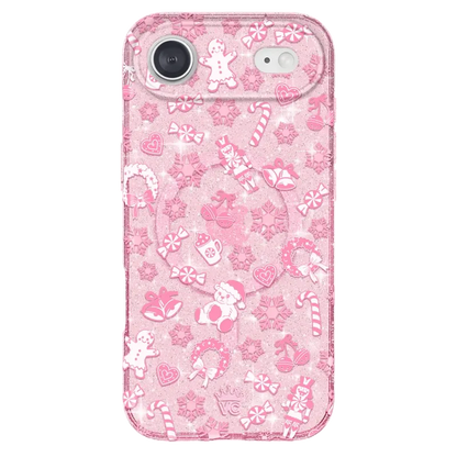 Pink Christmas Glitter iPhone Case