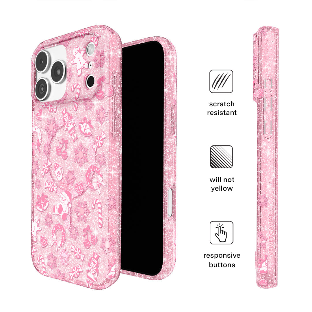 Pink Christmas Glitter iPhone Case