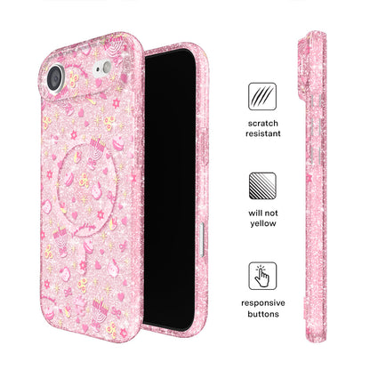 Pink Hanukkah Glitter iPhone Case