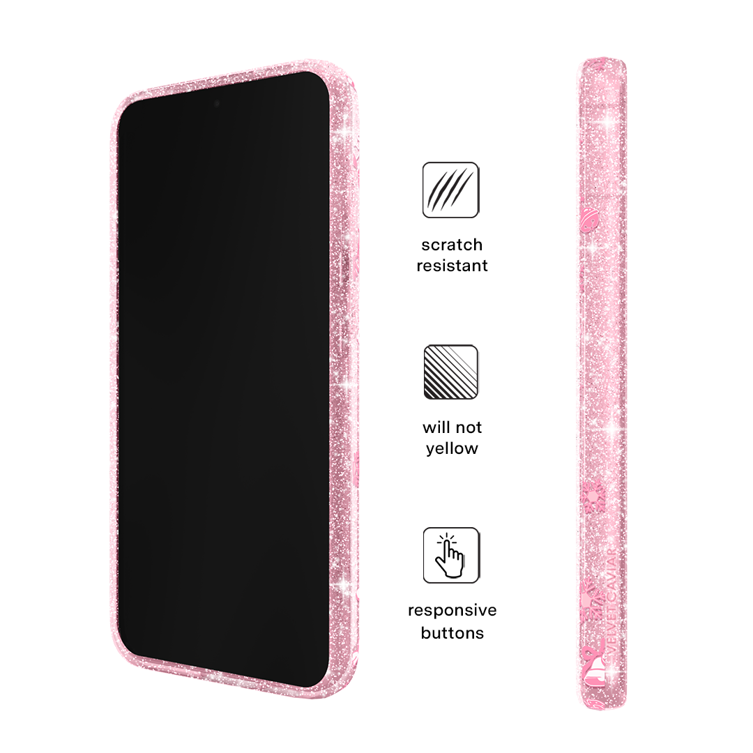 Pink Christmas Glitter Samsung Case
