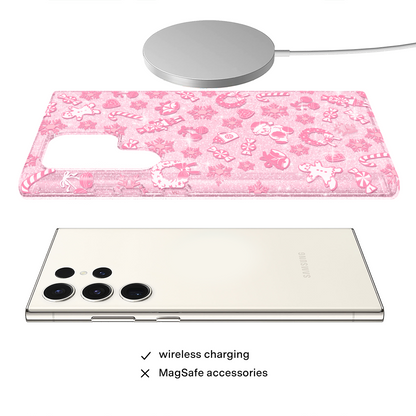 Pink Christmas Glitter Samsung Case
