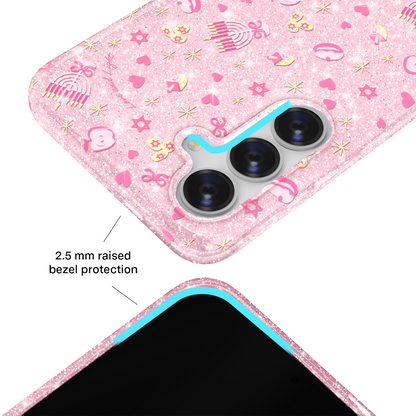 Pink Hanukkah Glitter Samsung Case