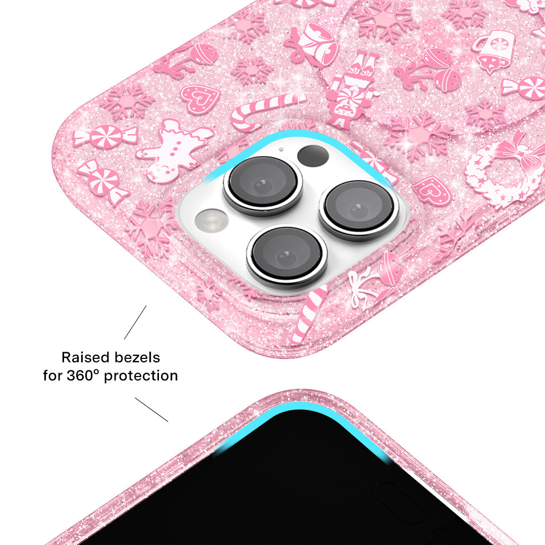 Pink Christmas Glitter iPhone Case