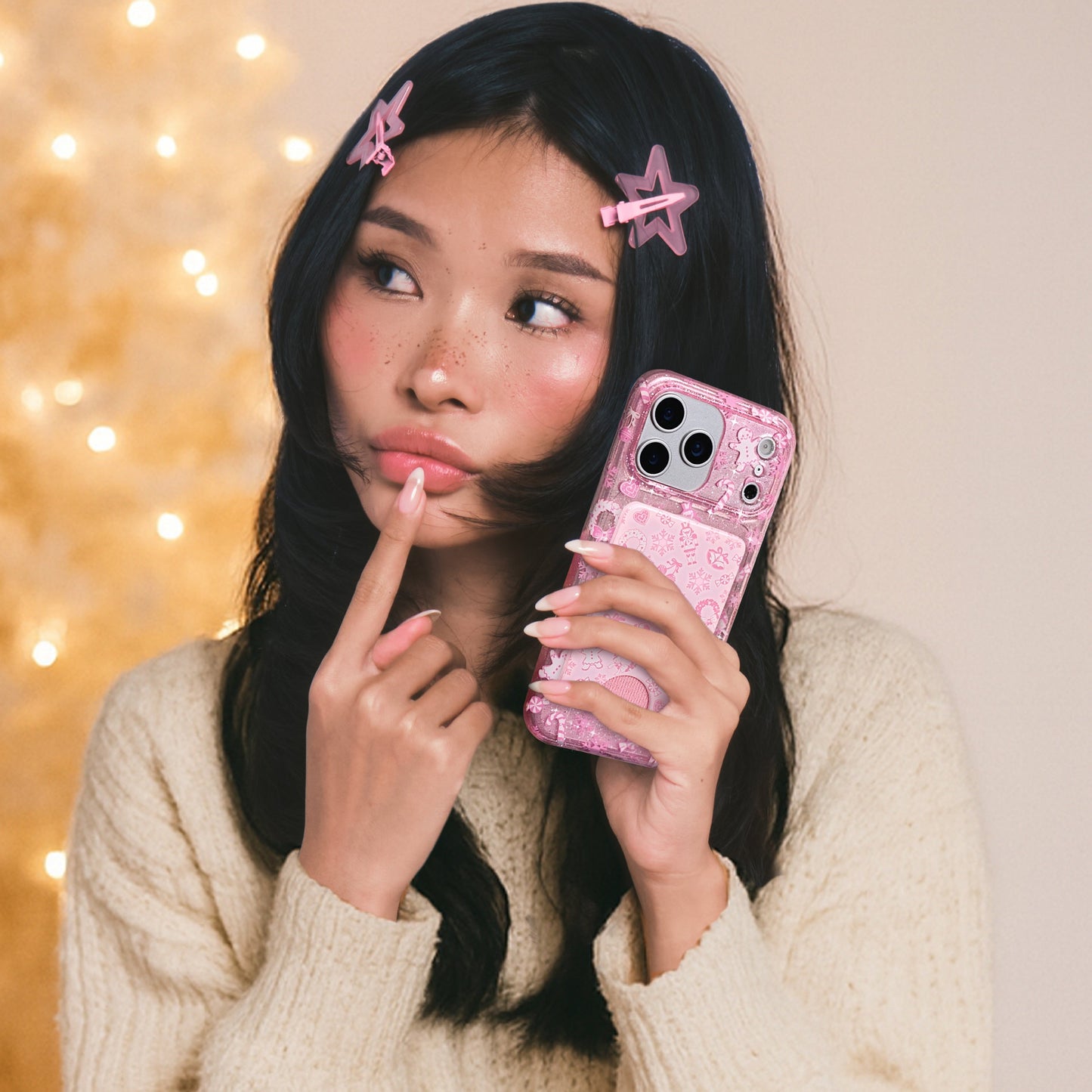 Pink Christmas MagSafe Wallet