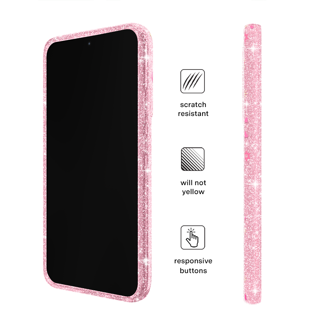 Pink Hanukkah Glitter Samsung Case