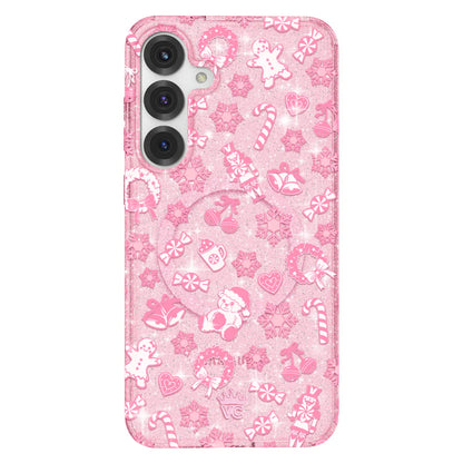 Pink Christmas Glitter Samsung Case